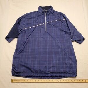 Sunice Weather Golf Men's Size XL 1/4 Zip Pullover Short Sleeve Navy  Plaid